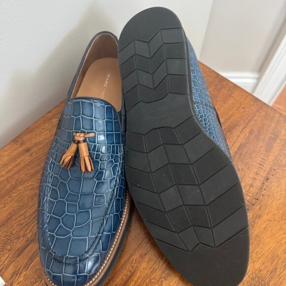 Men's Marc Nolan Apollo Blue Croc Print Loafers Size 10 - Picture 3 of 3